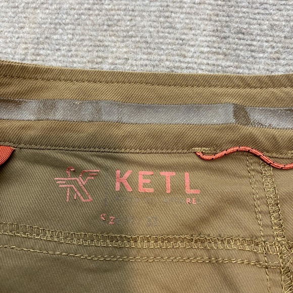 KETL Pants Mens Large 33W Brown Nylon Stretch Hiking Outdoor Pocket Belted - Picture 5 of 16